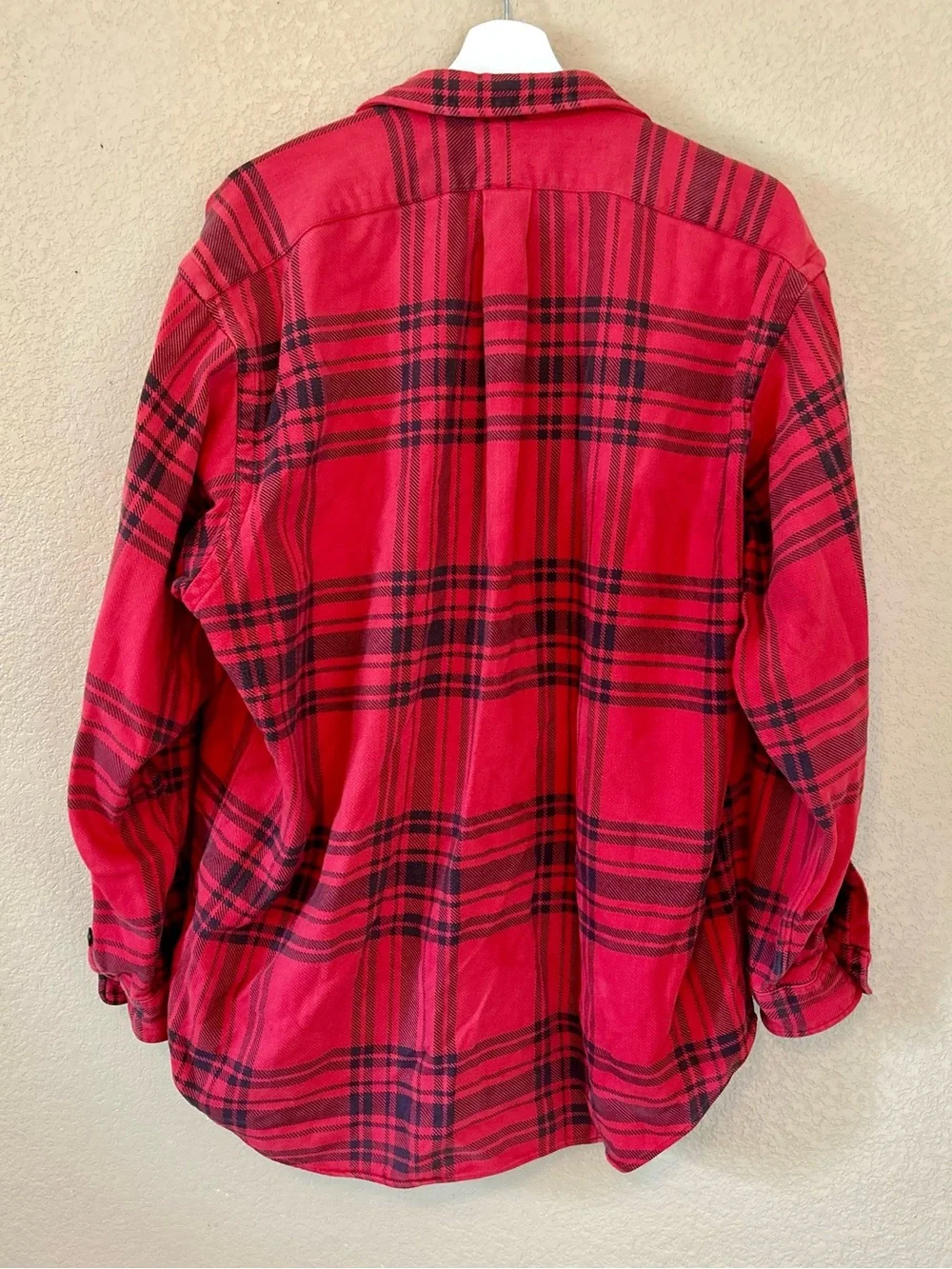 Polo by Ralph Lauren Red Plaid Flannel Shirt L Cotton Cabin Lumberjack Fall
